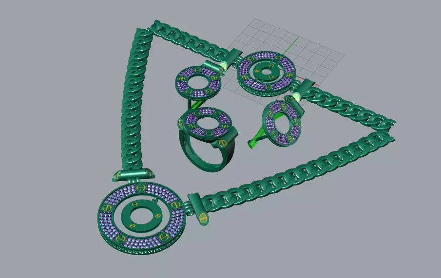 full set cartier ensemble 3D print model_0