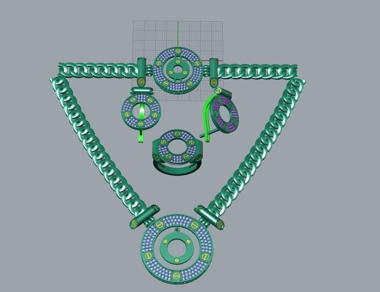 full set cartier ensemble 3D print model_2