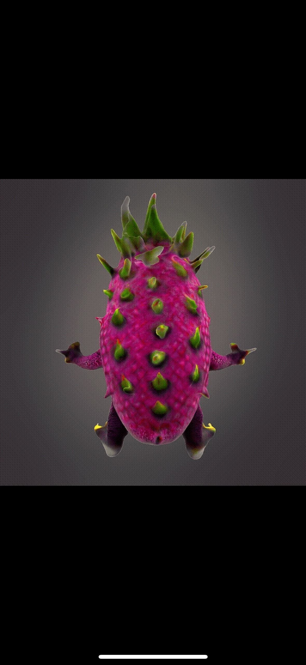 Scary dragon fruit monster 3D print model_1