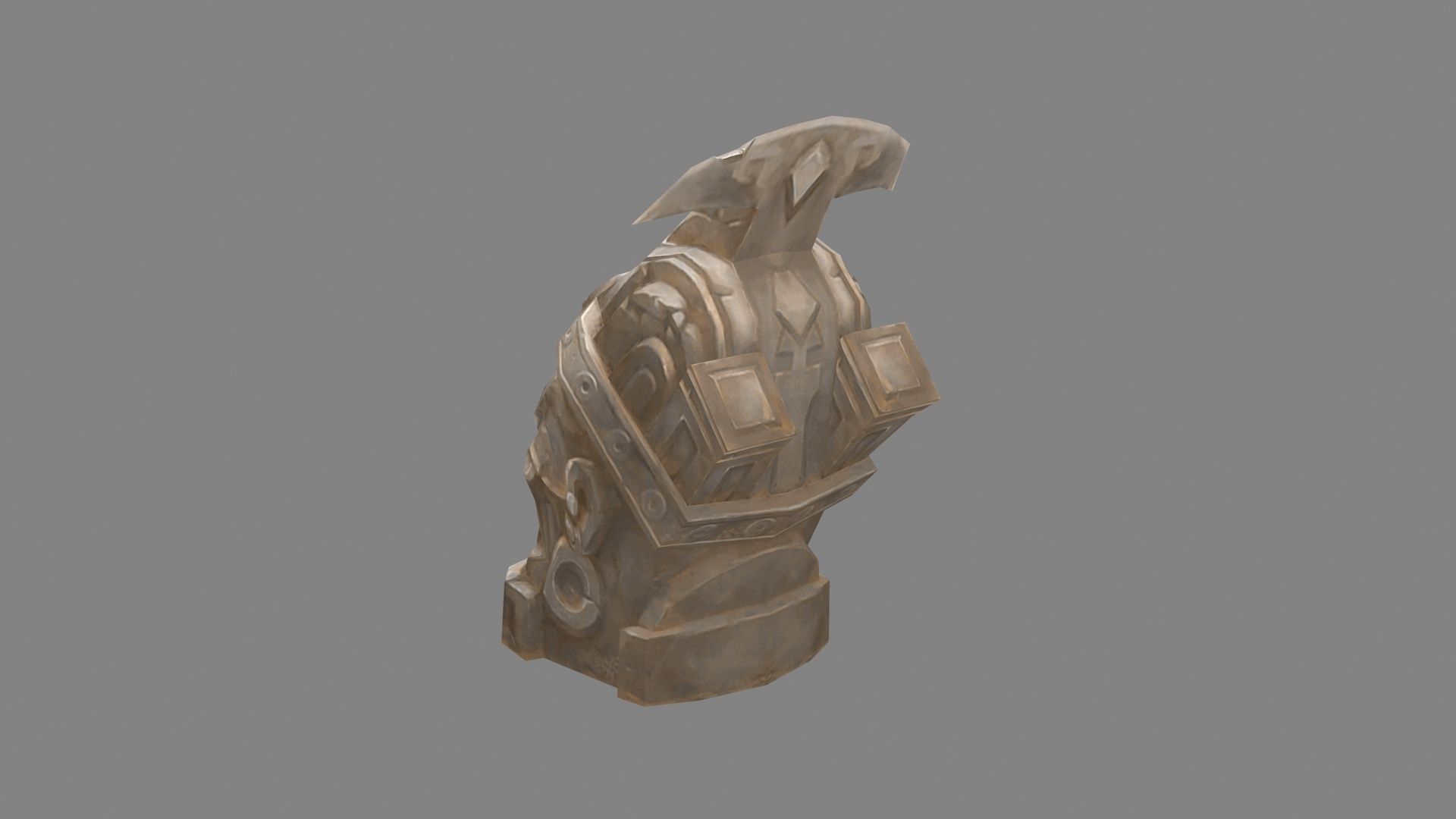 Terracotta head sculpture Low-poly 3D model_2