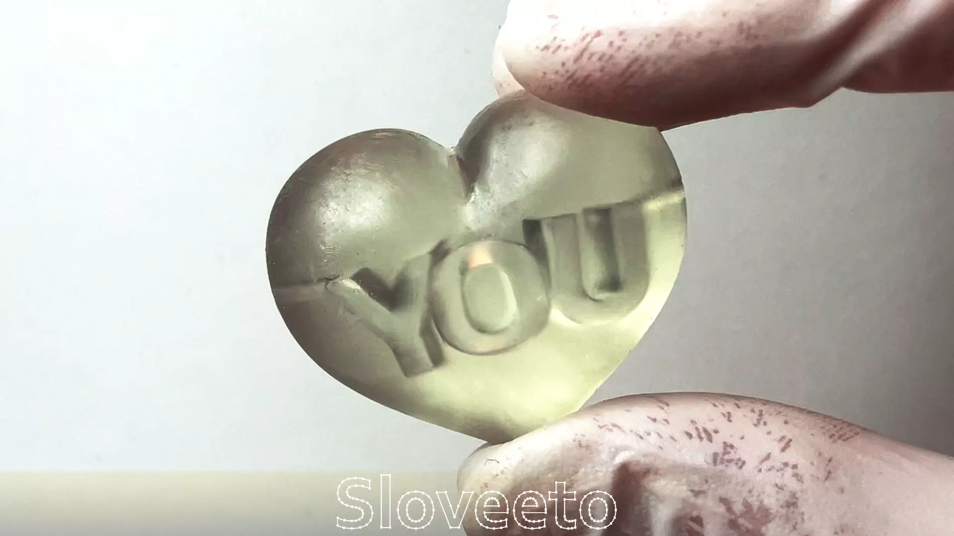 Love You Transparent Heart Figurine with Inner Inscription 3D print model