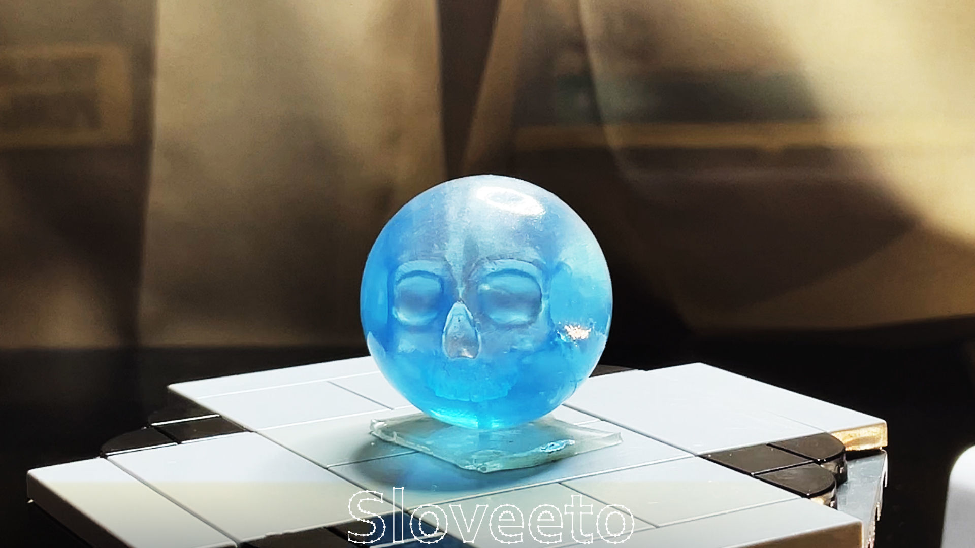 Transparent Skull Ball with Intricate Detailing 3D print model_3