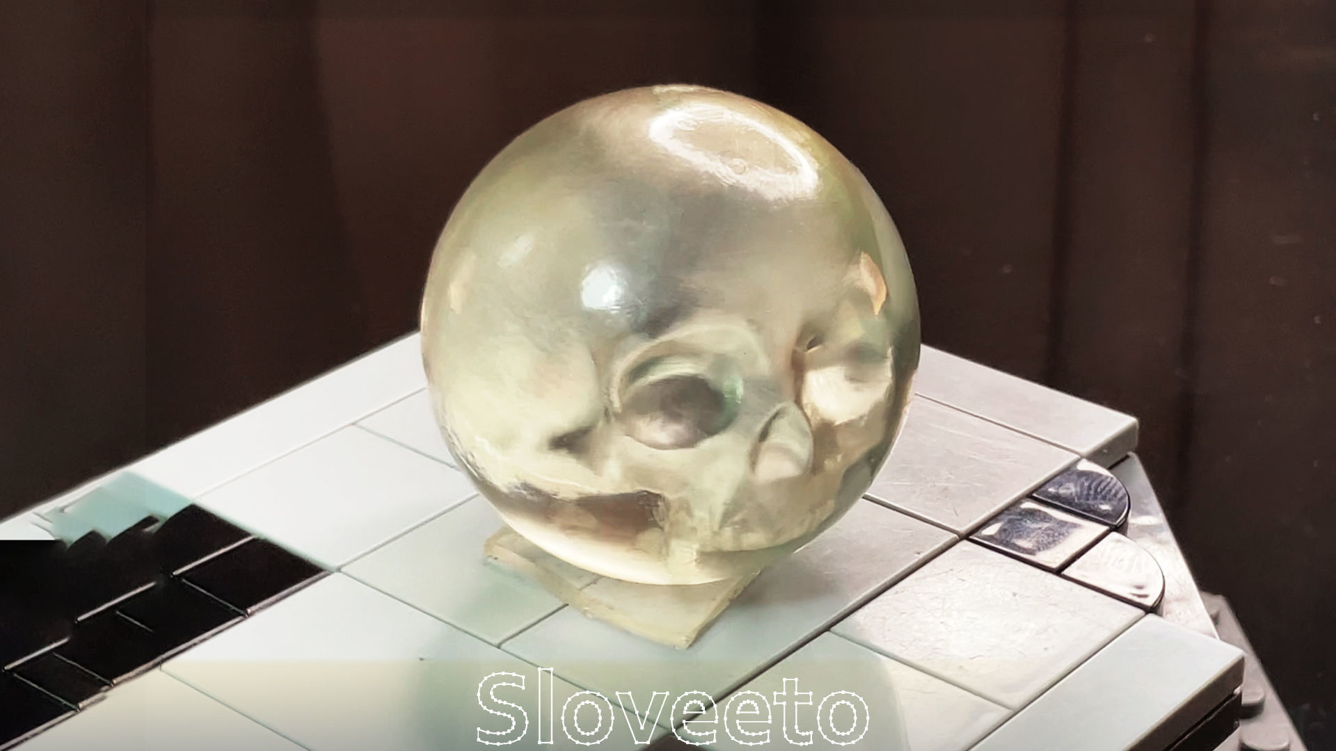 Transparent Skull Ball with Intricate Detailing 3D print model_6