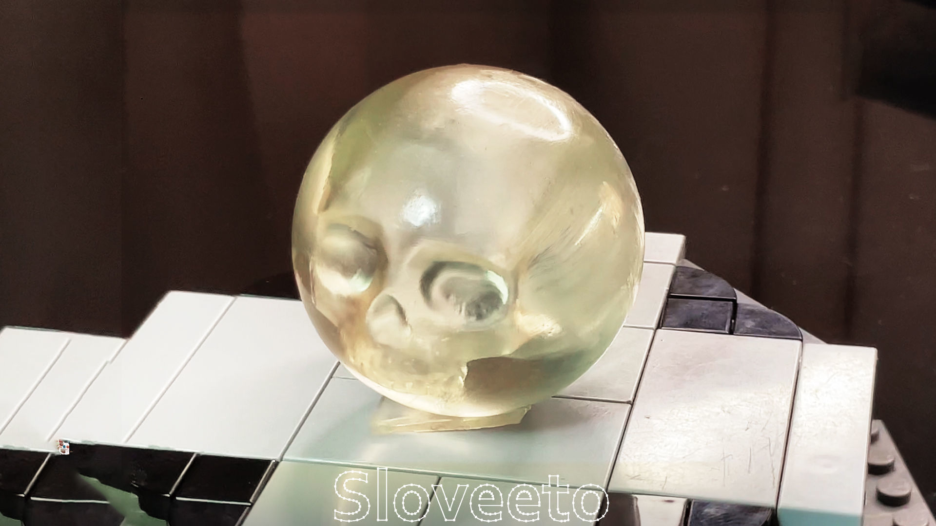 Transparent Skull Ball with Intricate Detailing 3D print model_4