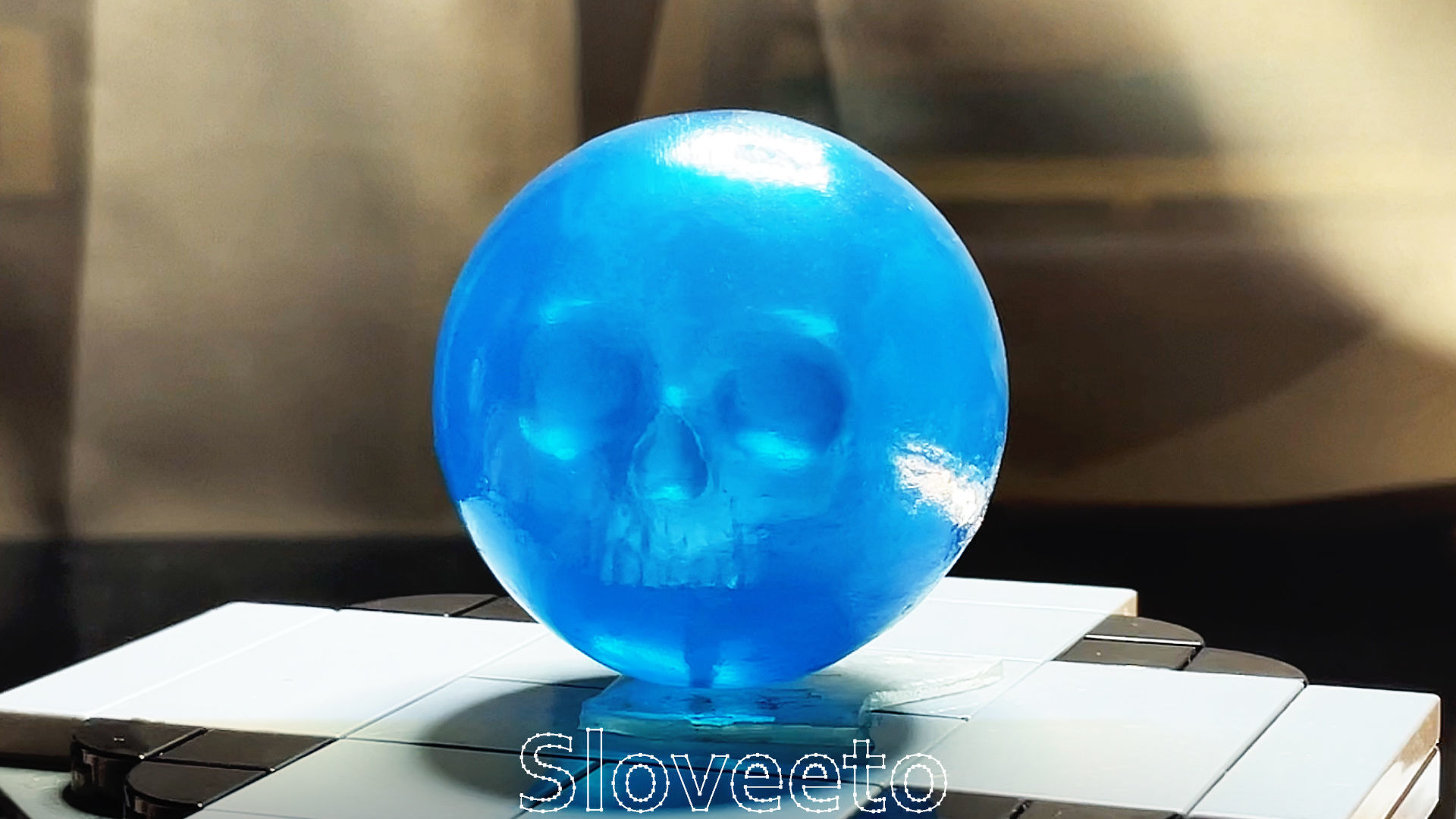 Transparent Skull Ball with Intricate Detailing 3D print model_1