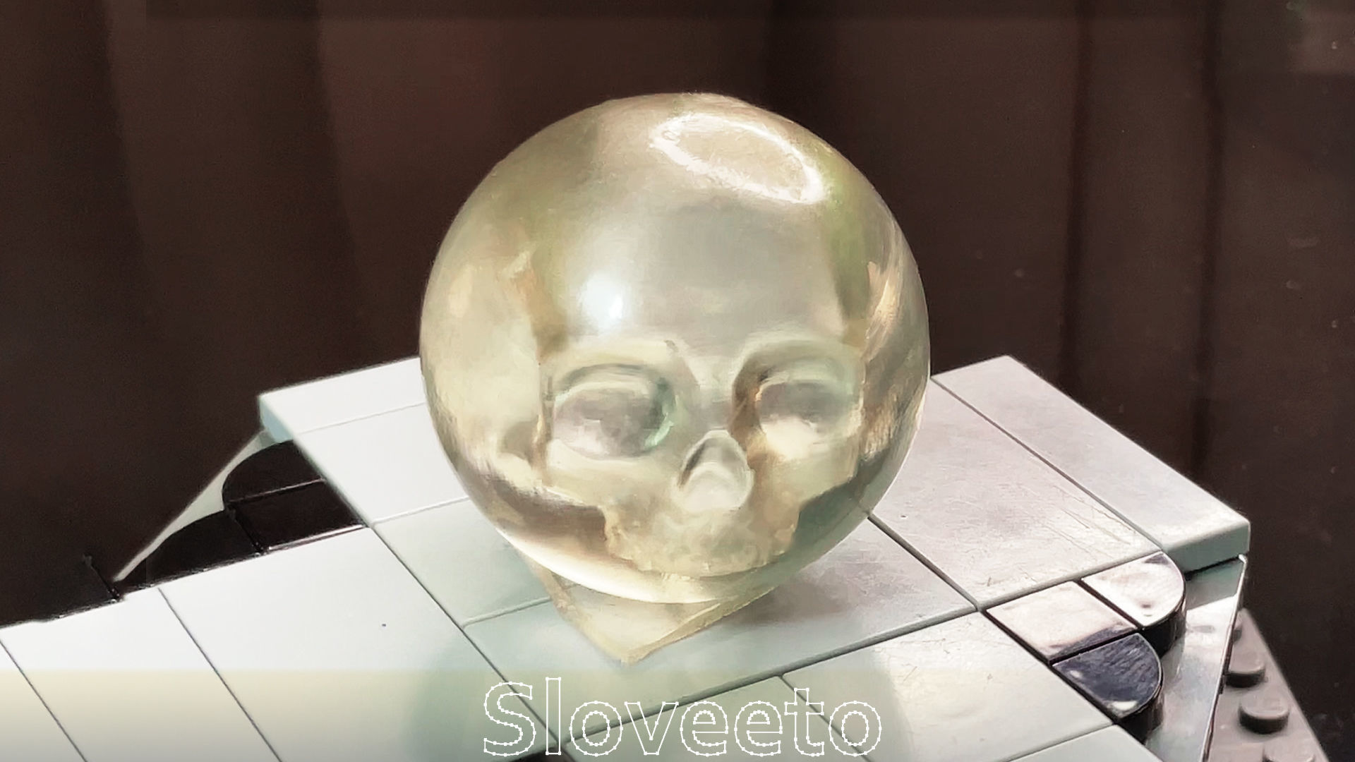 Transparent Skull Ball with Intricate Detailing 3D print model_5