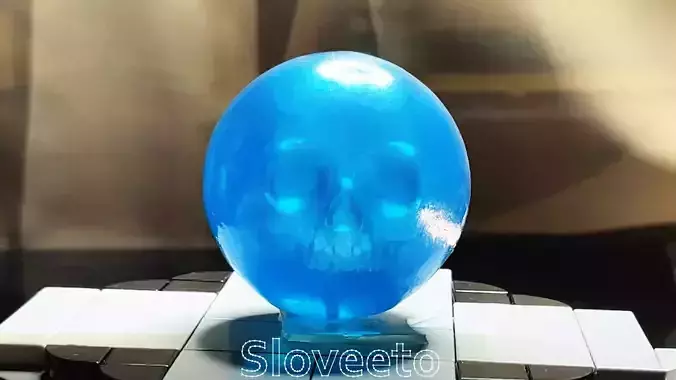 Transparent Skull Ball with Intricate Detailing
