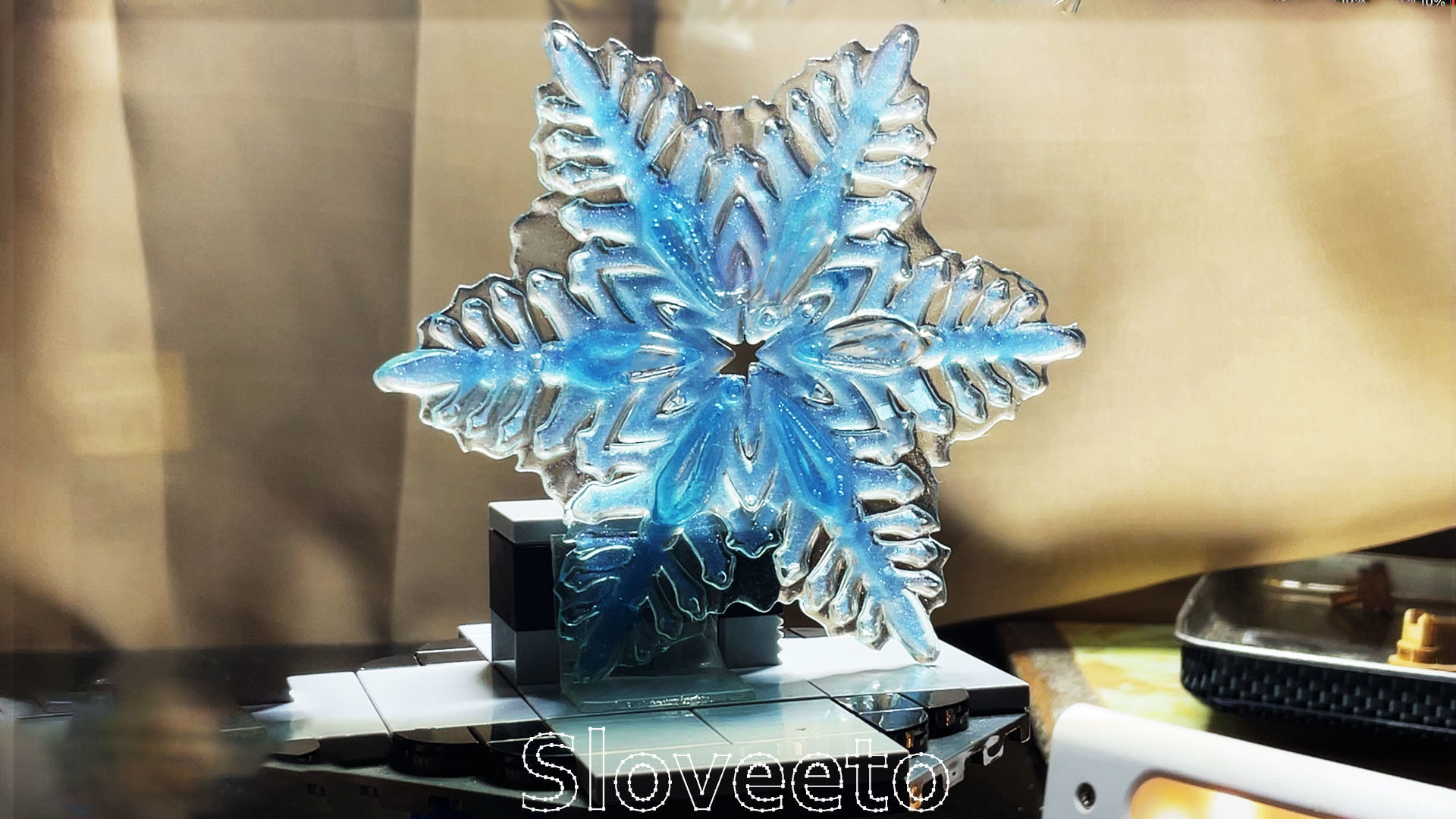 Transparent Snowflake with Intricate Hollow Design 3D print model_2