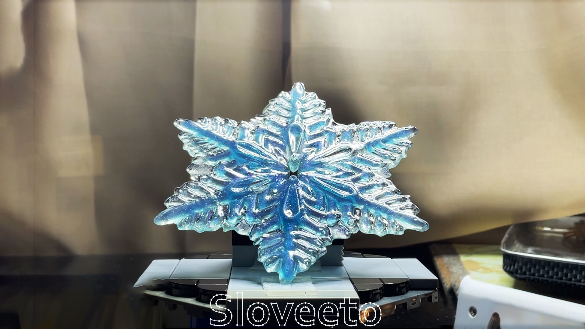 Transparent Snowflake with Intricate Hollow Design 3D print model_5