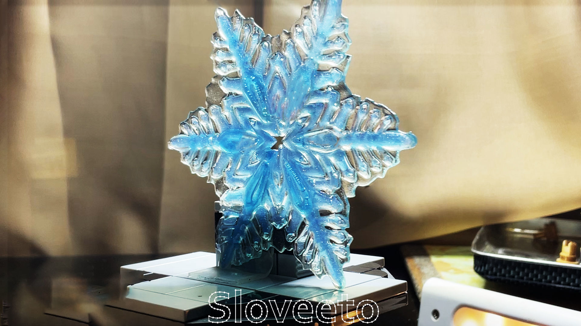 Transparent Snowflake with Intricate Hollow Design 3D print model_3