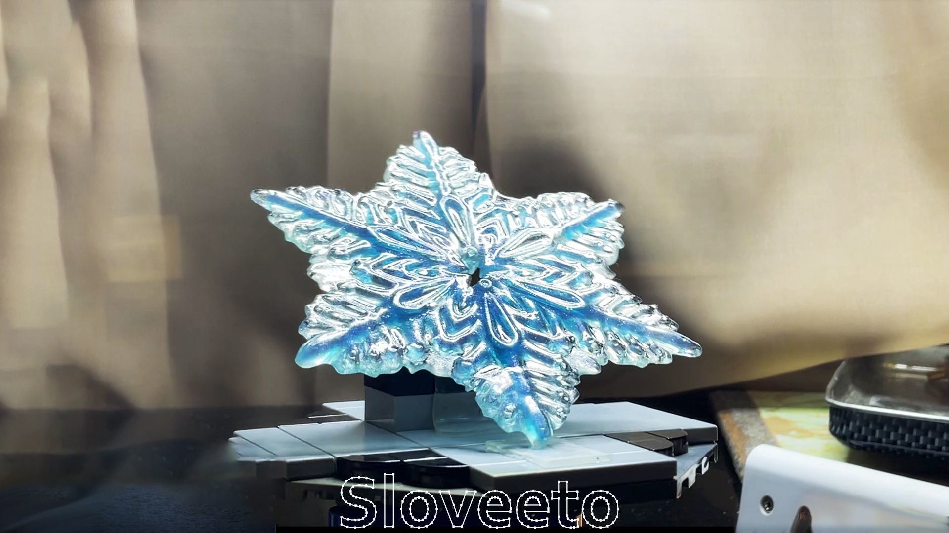 Transparent Snowflake with Intricate Hollow Design 3D print model_4