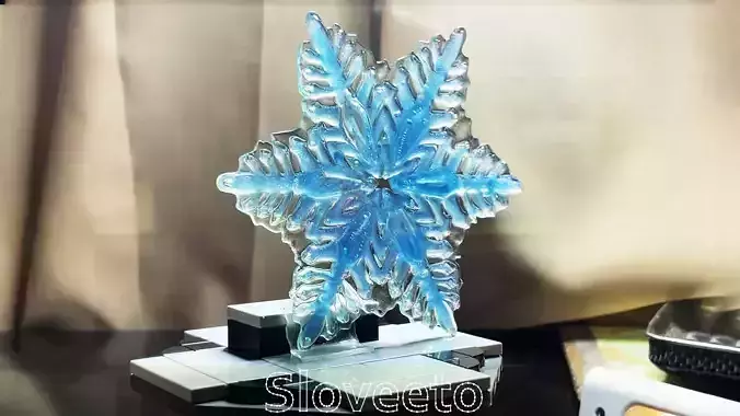 Transparent Snowflake with Intricate Hollow Design 3D print model Transparent Snowflake with Intricate Hollow Design 3D print model