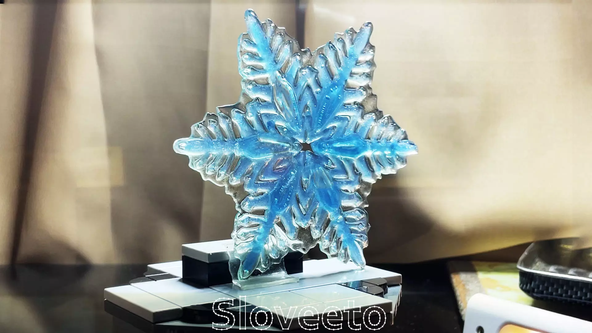 Transparent Snowflake with Intricate Hollow Design 3D print model_0
