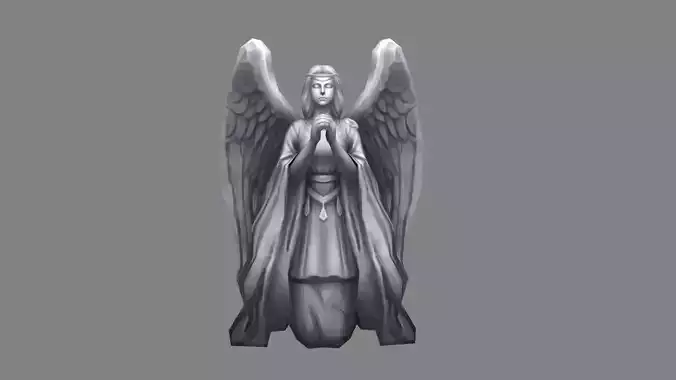 Sculpture of an angel praying