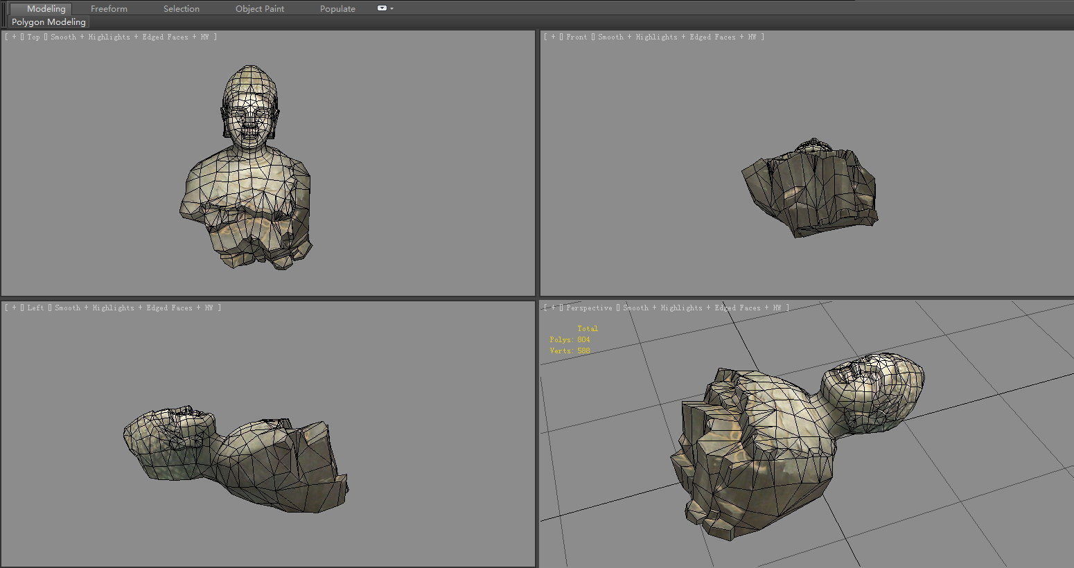 A fallen Buddha statue Low-poly 3D model_5