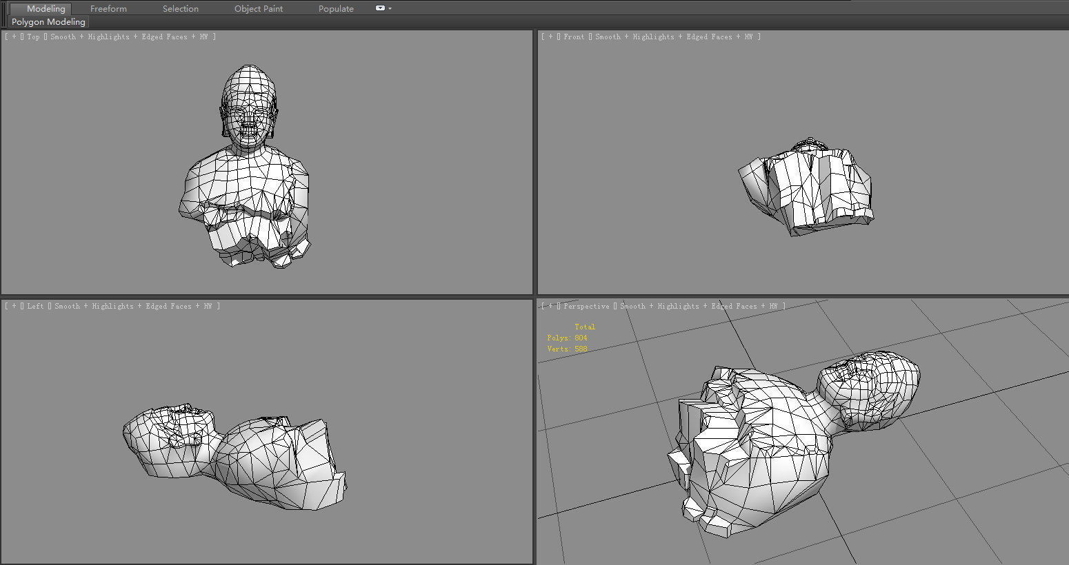 A fallen Buddha statue Low-poly 3D model_6