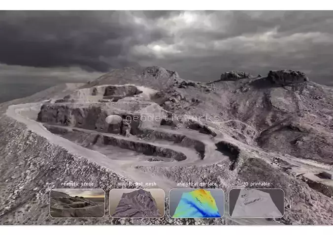 Remote Quarry Multipurpose 3D Terrain Model