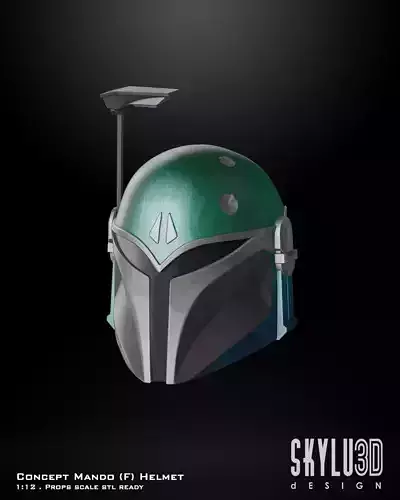 Concept Mandalorian Female Helmet Bundle 3D print STL  3D print model