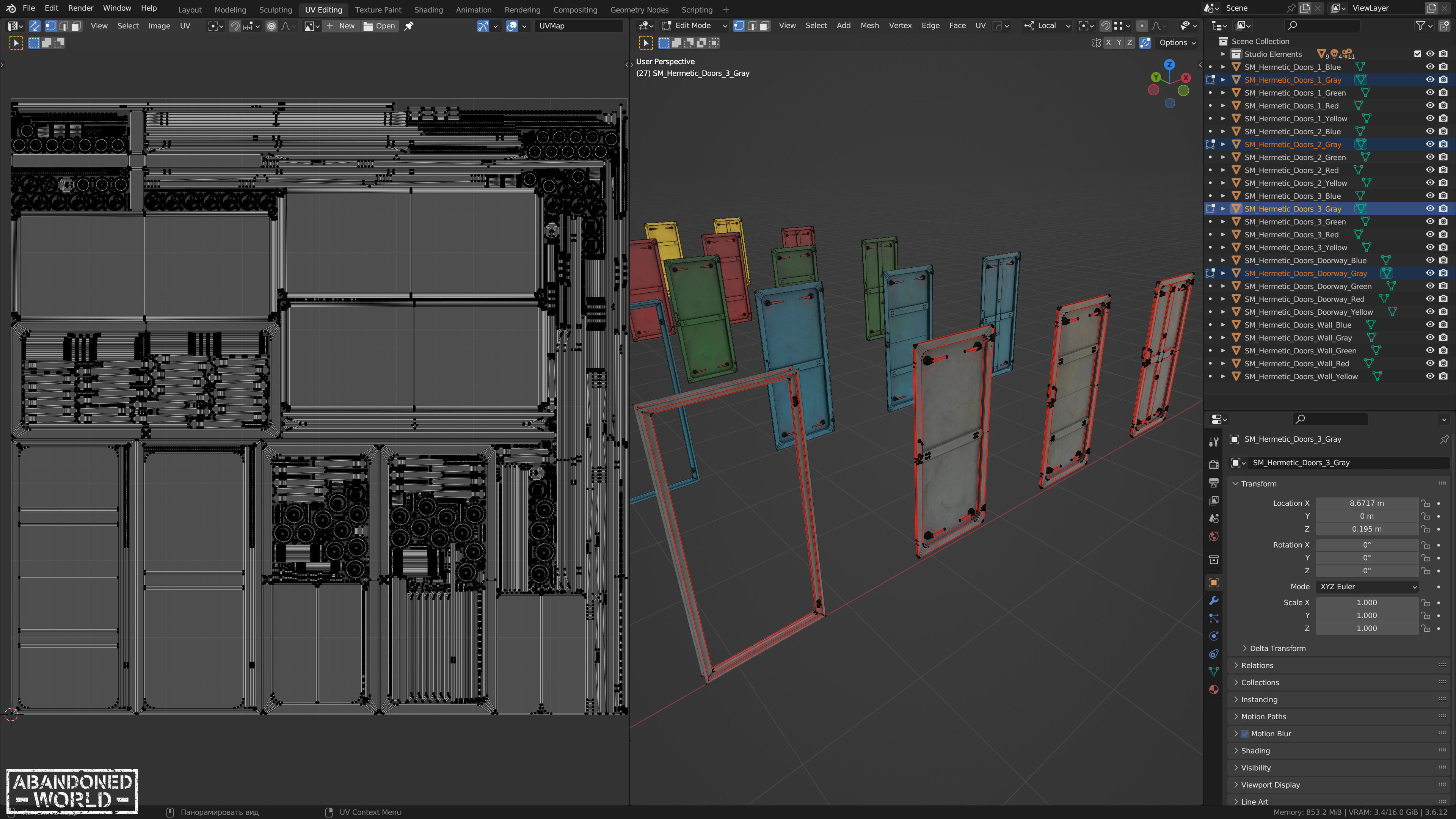 Hermetic Doors Low-poly 3D model_25