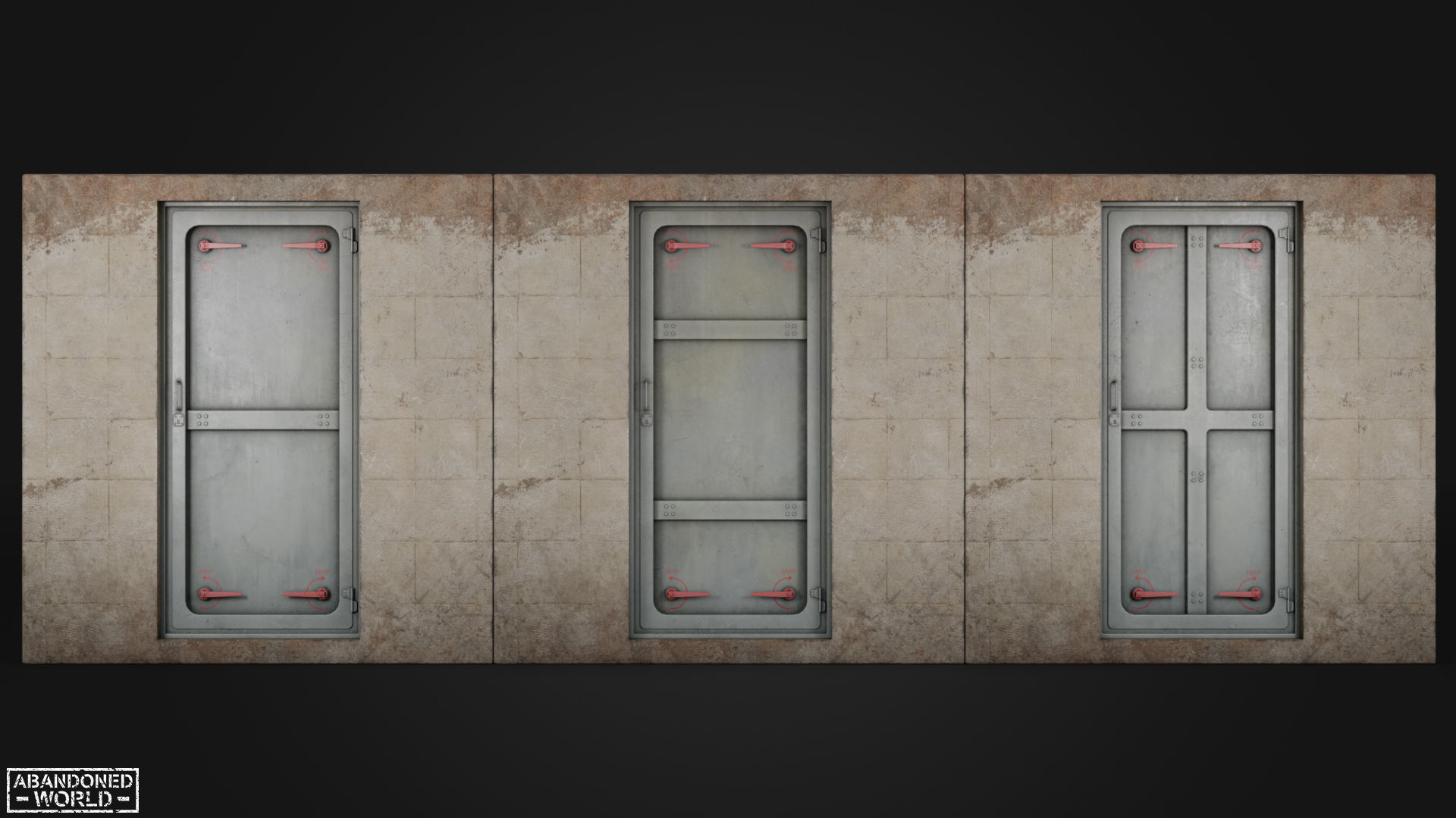 Hermetic Doors Low-poly 3D model_1