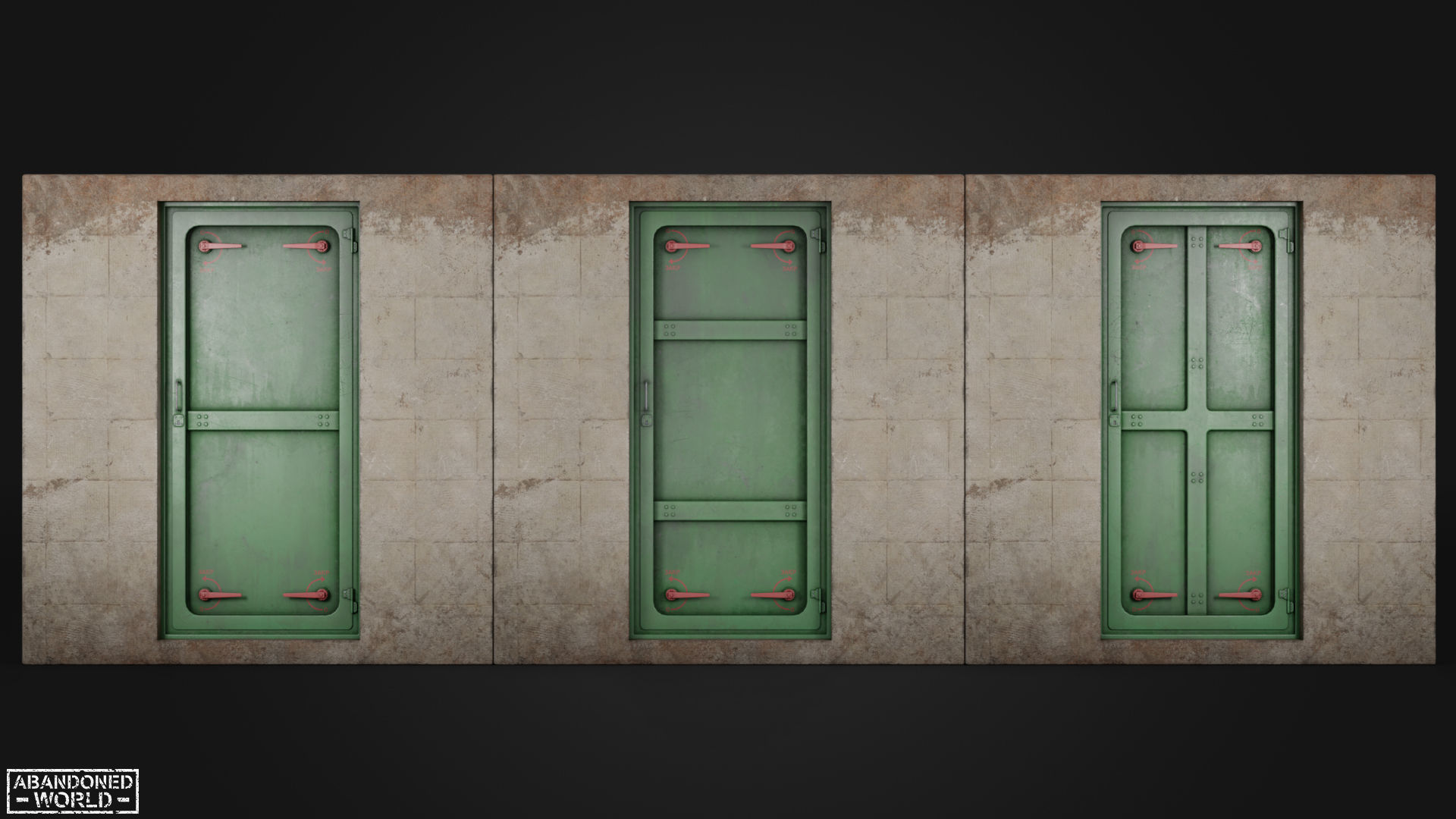 Hermetic Doors Low-poly 3D model_9