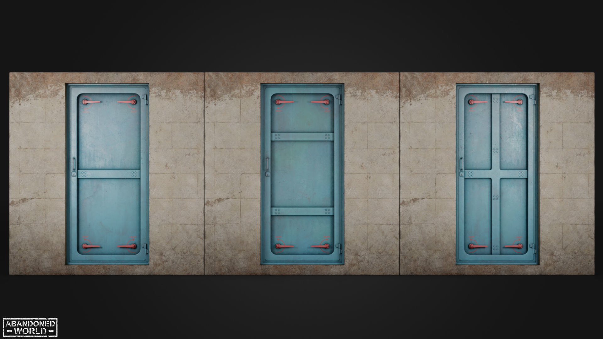 Hermetic Doors Low-poly 3D model_8