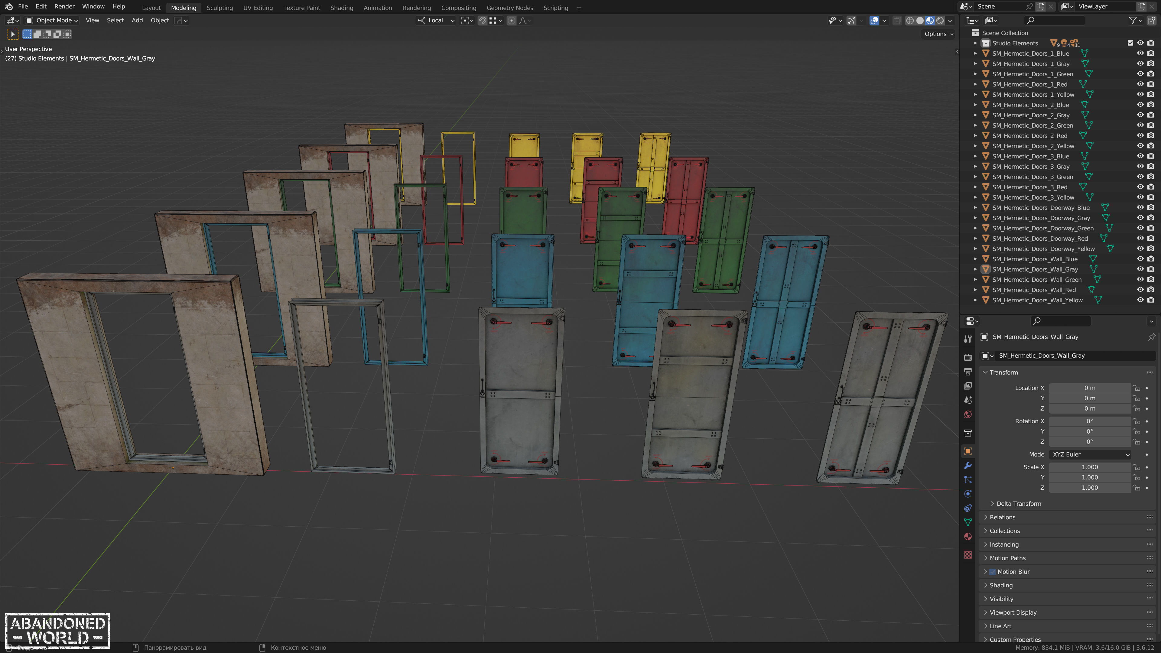 Hermetic Doors Low-poly 3D model_23