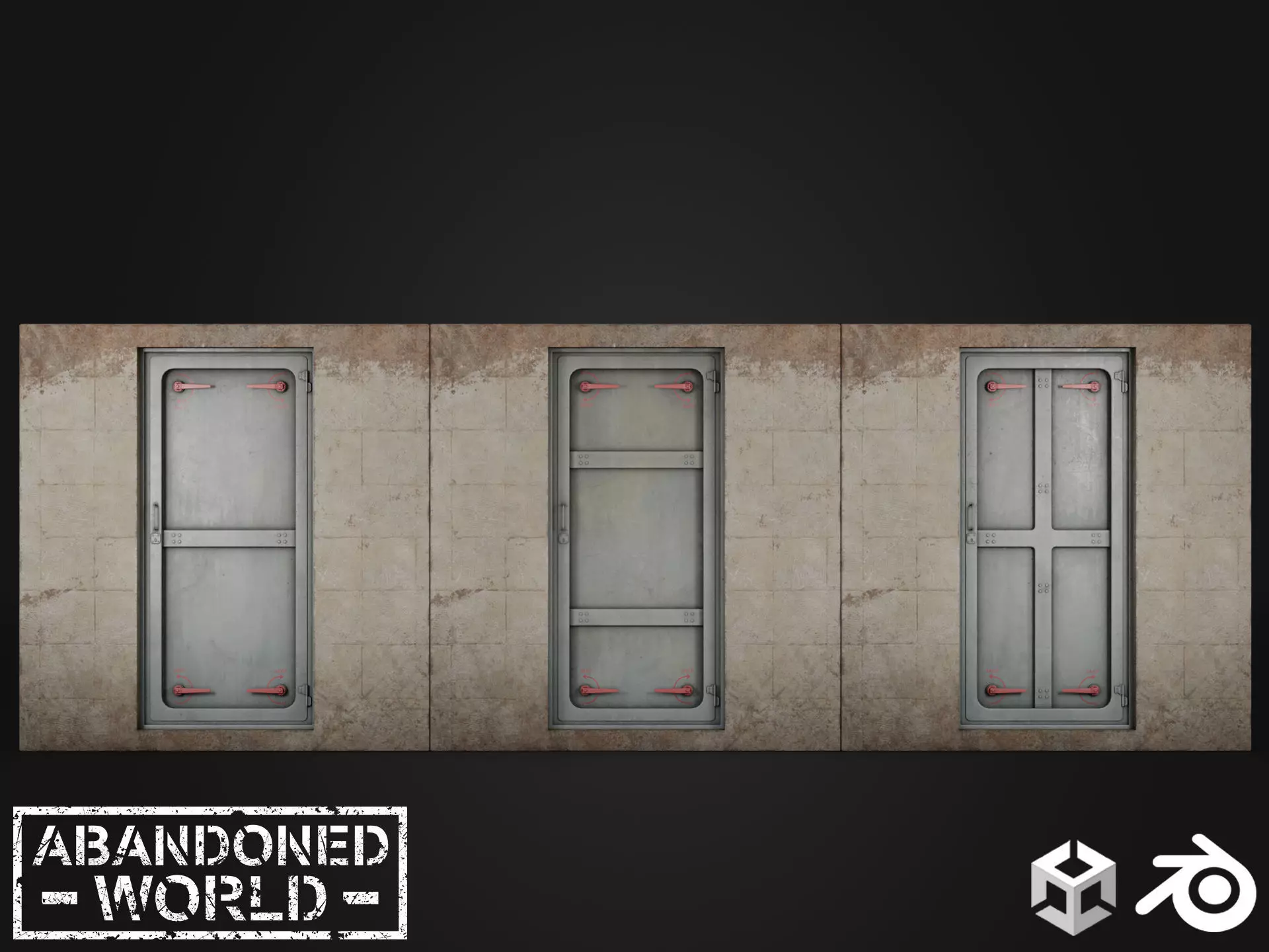 Hermetic Doors Low-poly 3D model_0