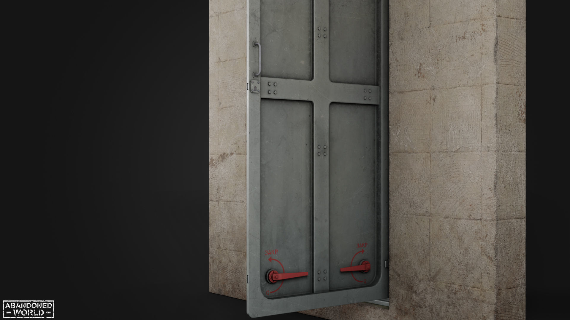 Hermetic Doors Low-poly 3D model_17