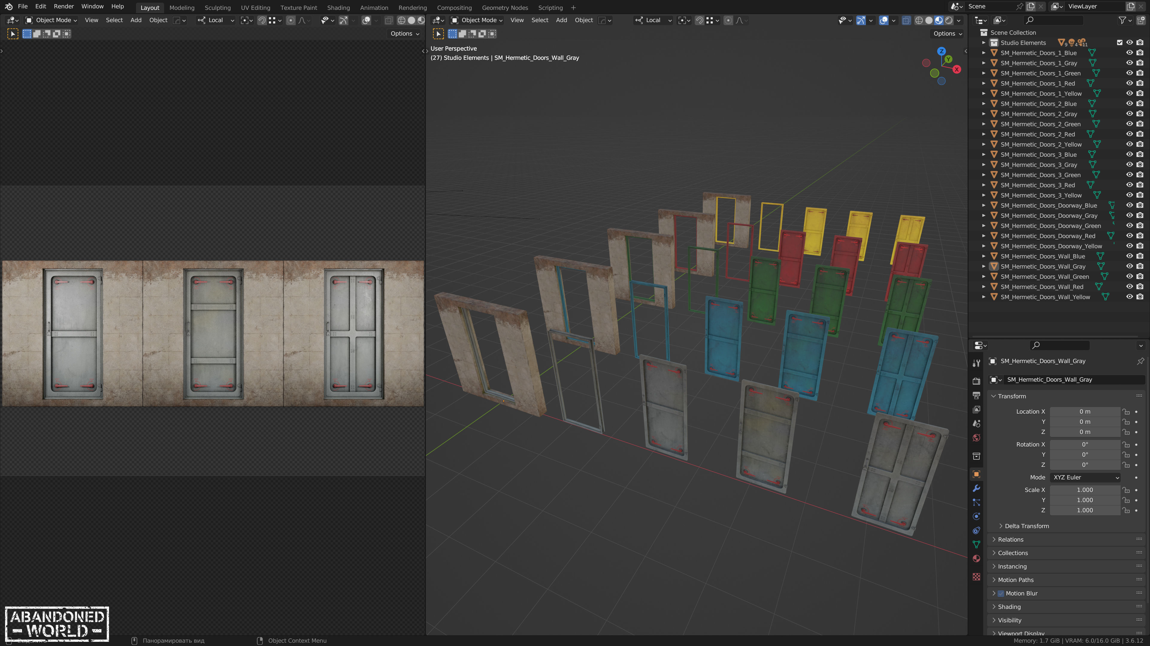 Hermetic Doors Low-poly 3D model_22