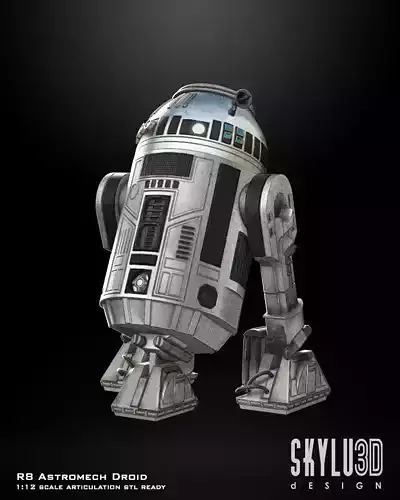 R8 Astromech Droid One12 Scale Articulation STL files 3D print model