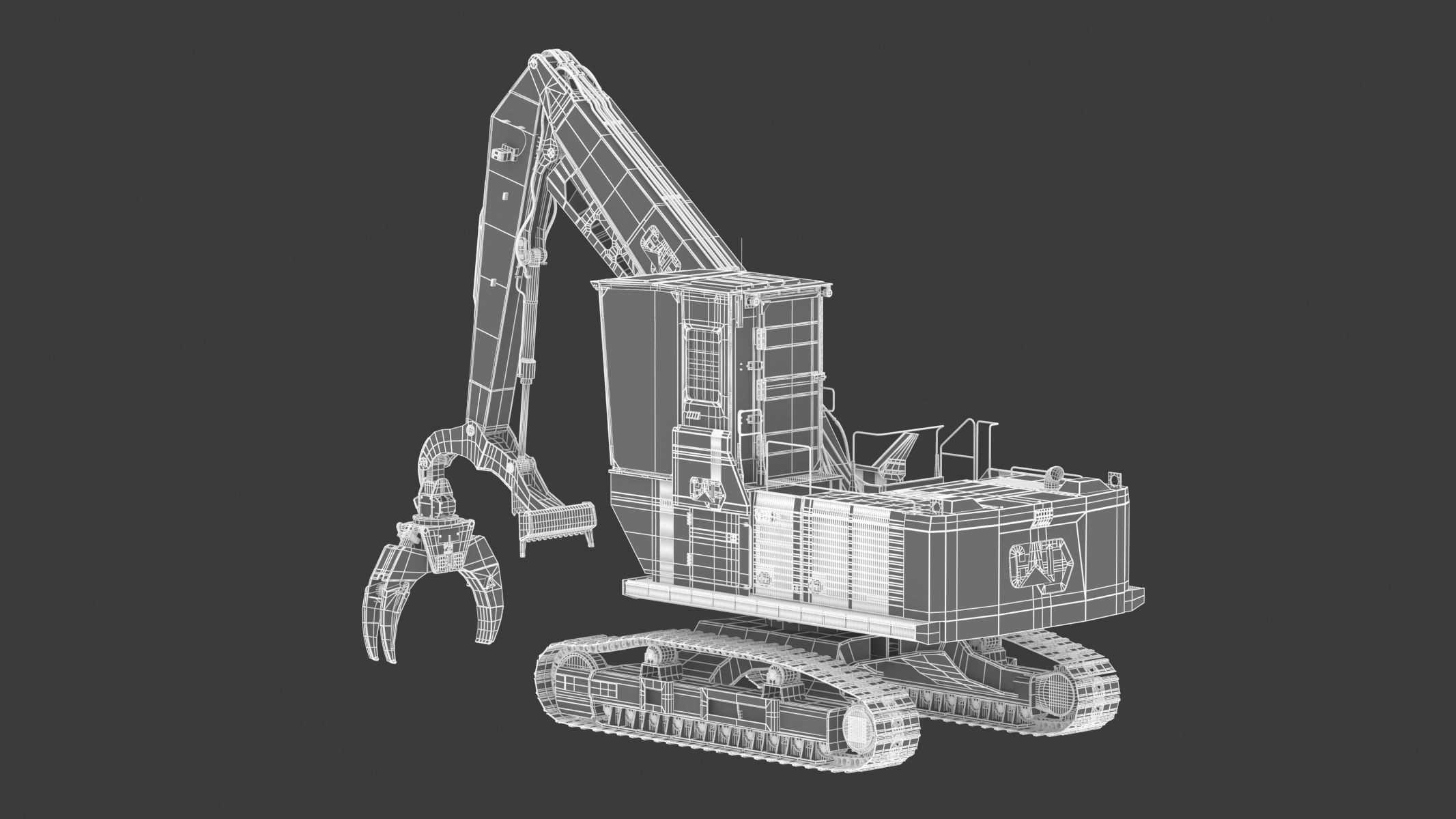 CAT FM568 General Forest And Log Loader Machine 3D model_29