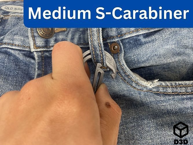 Medium S-Carabiner V2 Free 3D print model