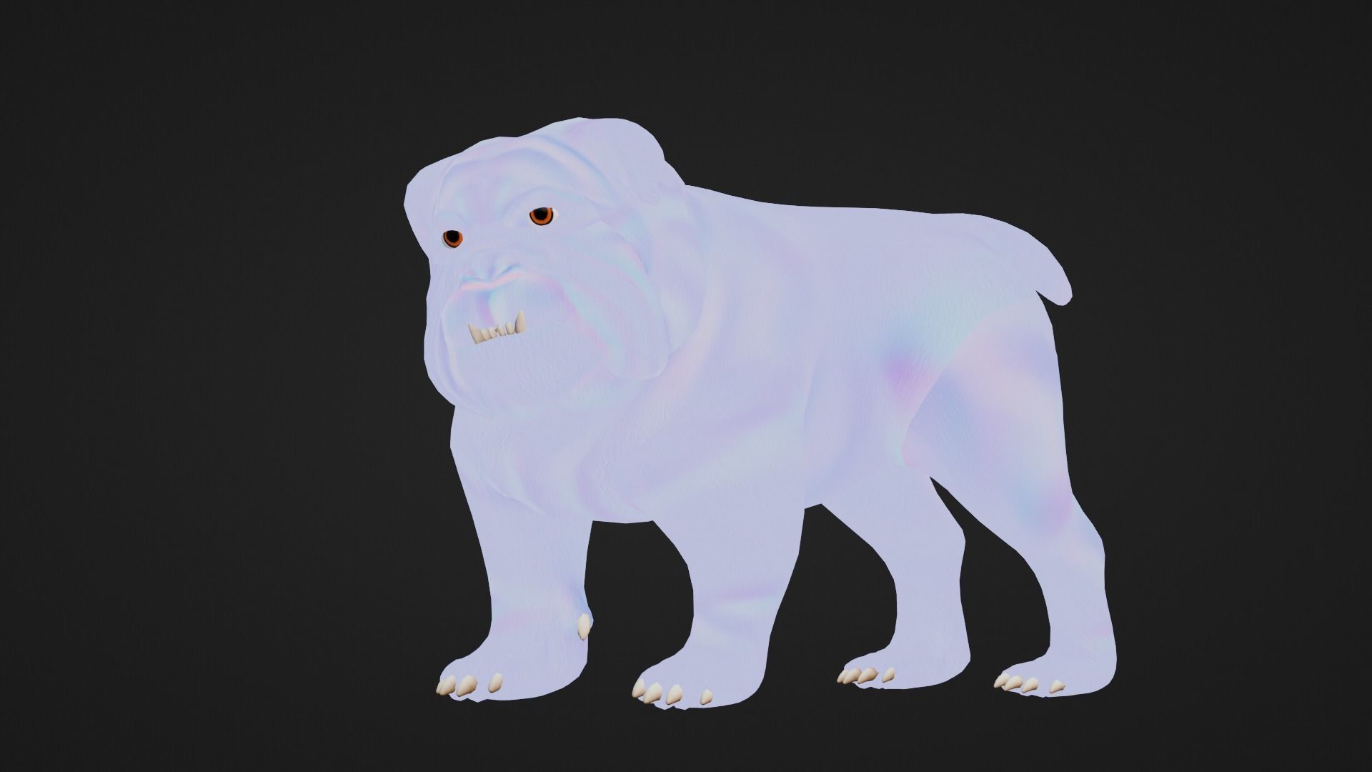 Low poly - Stylized dog - Bulldog Low-poly 3D model_6