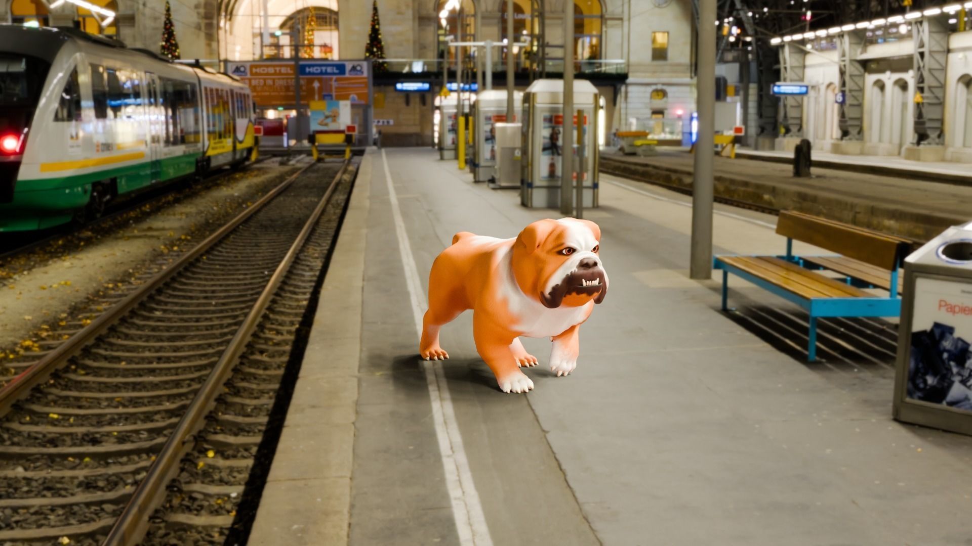 Low poly - Stylized dog - Bulldog Low-poly 3D model_13