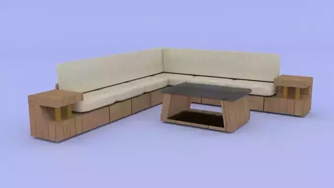 Modern Wooden Couch