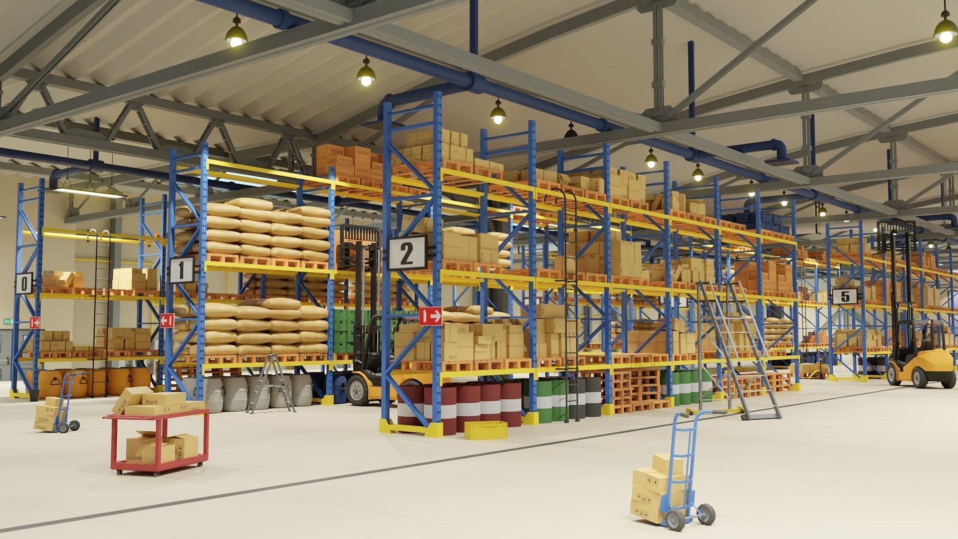 Industrial Warehouse pack Low-poly 3D model_1