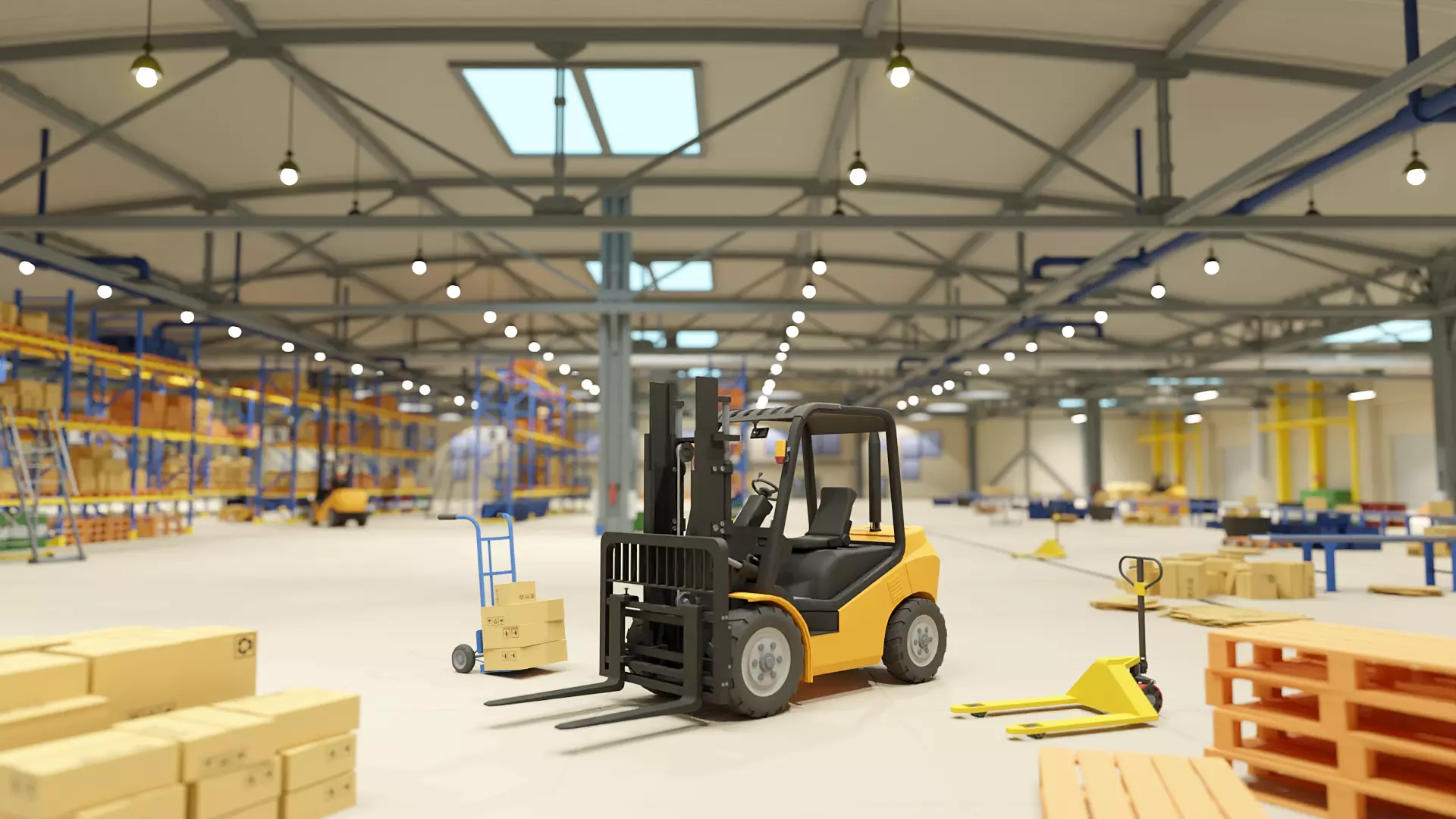 Industrial Warehouse pack Low-poly 3D model_0