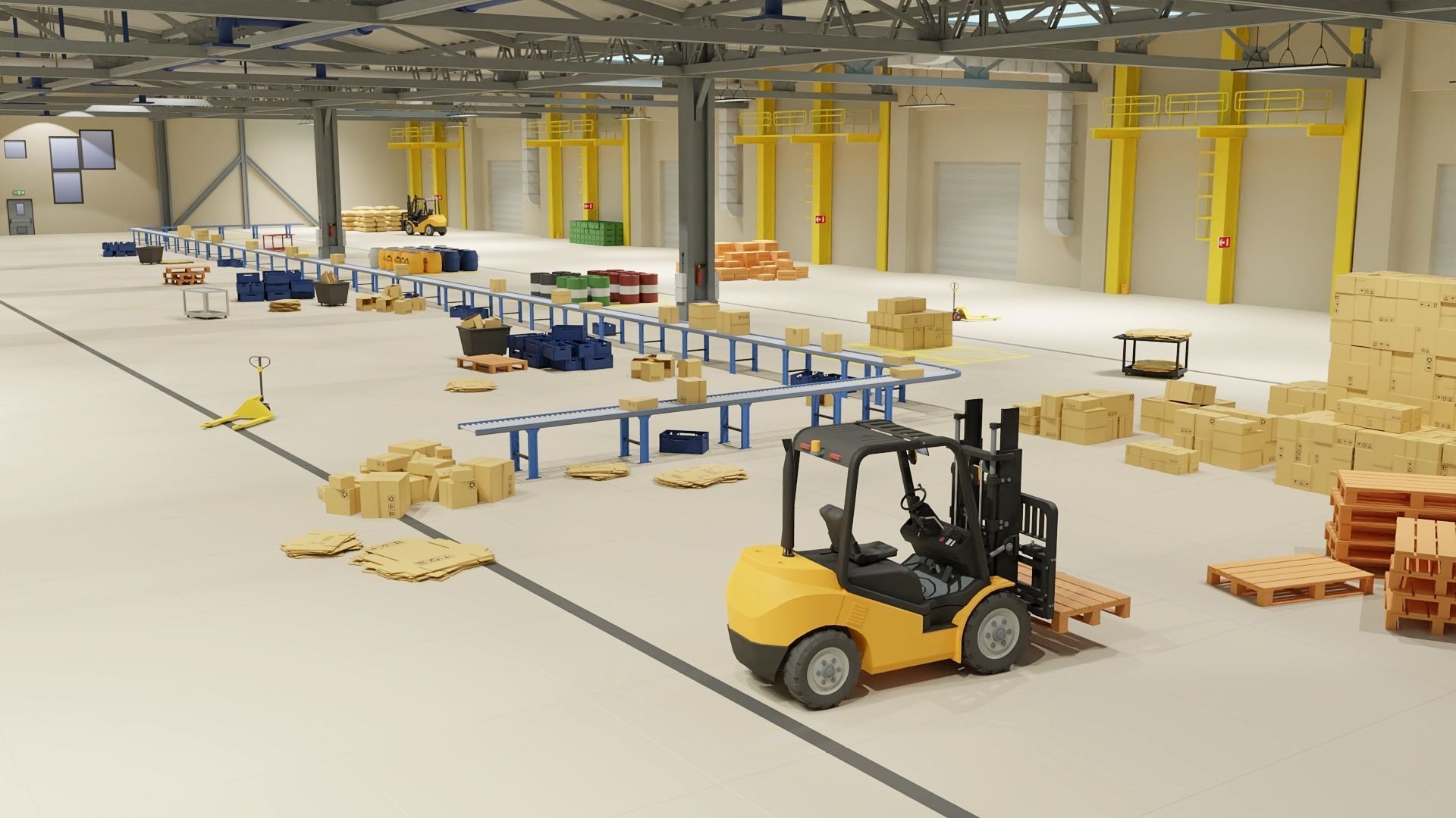 Industrial Warehouse pack Low-poly 3D model_2