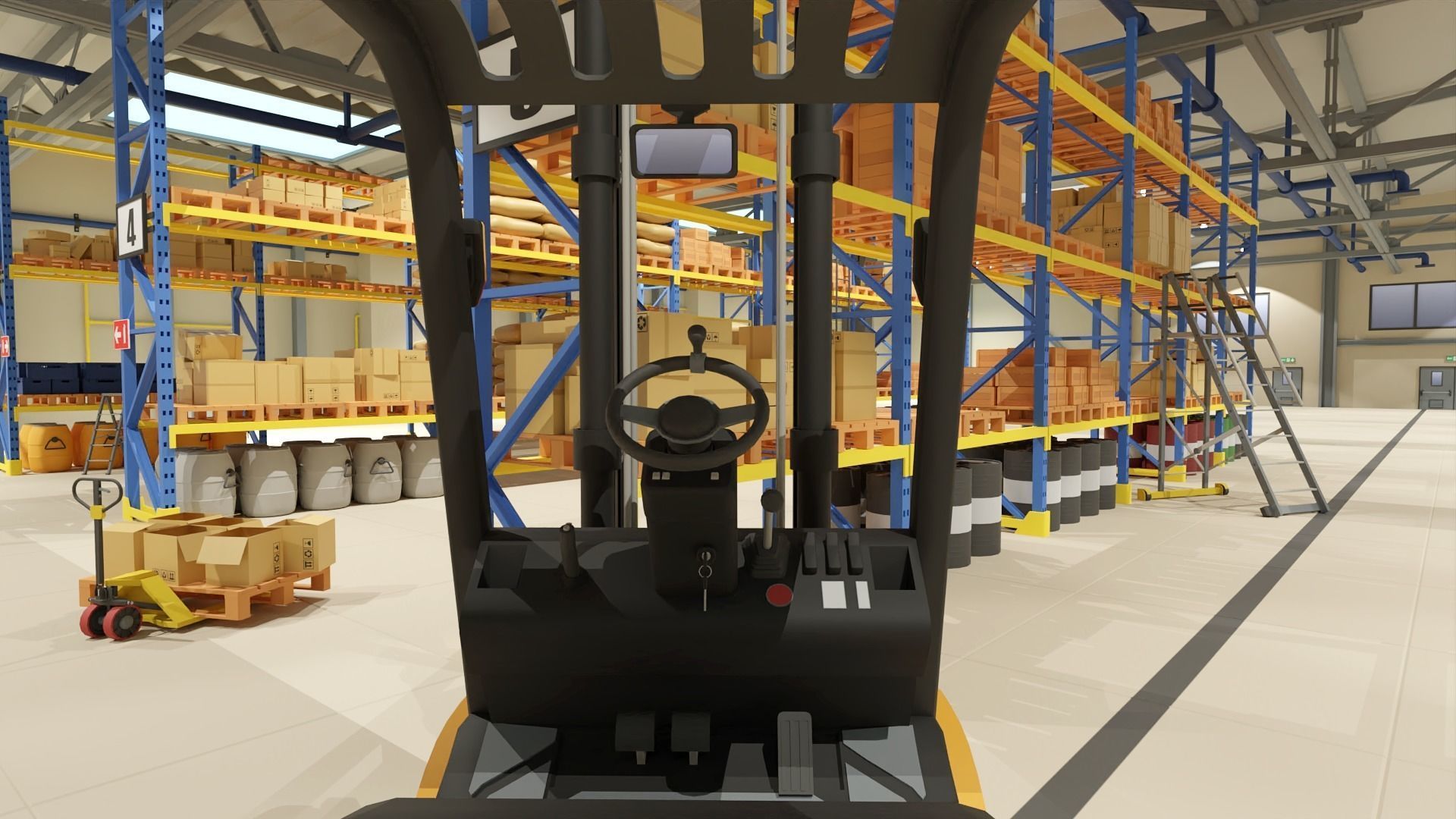 Industrial Warehouse pack Low-poly 3D model_4