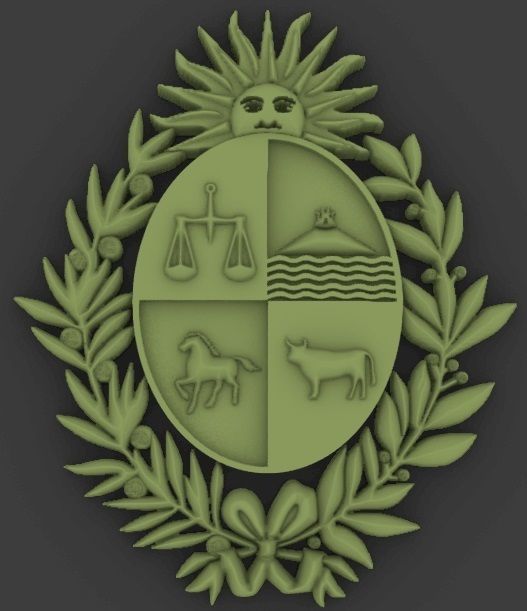 Escudo de Uruguay Coat of Arms Uruguay 3D print model_6