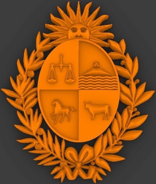 Escudo de Uruguay Coat of Arms Uruguay 3D print model_3