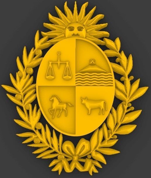Escudo de Uruguay Coat of Arms Uruguay 3D print model_2