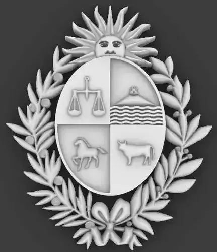 Escudo de Uruguay Coat of Arms Uruguay 3D print model