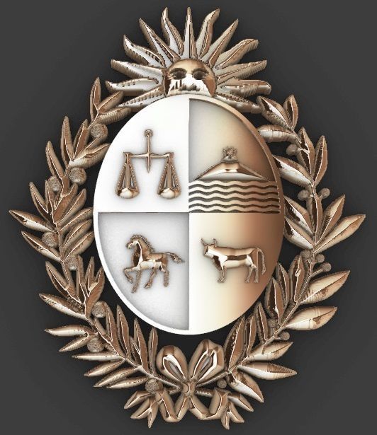 Escudo de Uruguay Coat of Arms Uruguay 3D print model_11