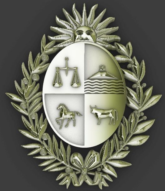 Escudo de Uruguay Coat of Arms Uruguay 3D print model_10