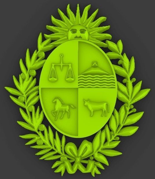 Escudo de Uruguay Coat of Arms Uruguay 3D print model_1