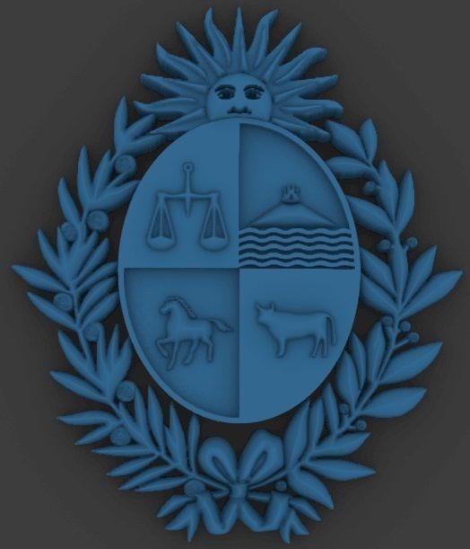 Escudo de Uruguay Coat of Arms Uruguay 3D print model_7