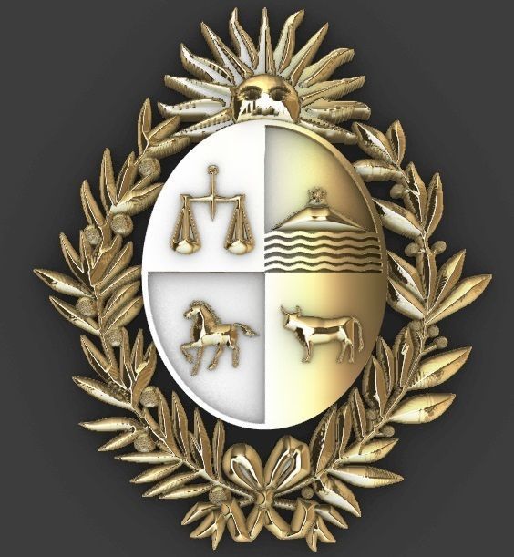 Escudo de Uruguay Coat of Arms Uruguay 3D print model_8
