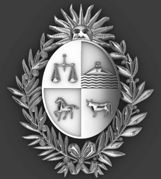 Escudo de Uruguay Coat of Arms Uruguay 3D print model_9